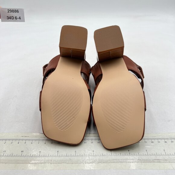 FYS Chocolate Square Toe Chunky Heels Ankle Strap Sandals Party Prom Summer Shoe - Picture 7 of 8